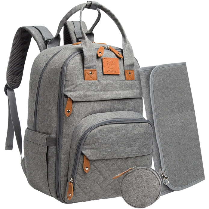 KeaBabies Rove Diaper Backpack - Classic Gray