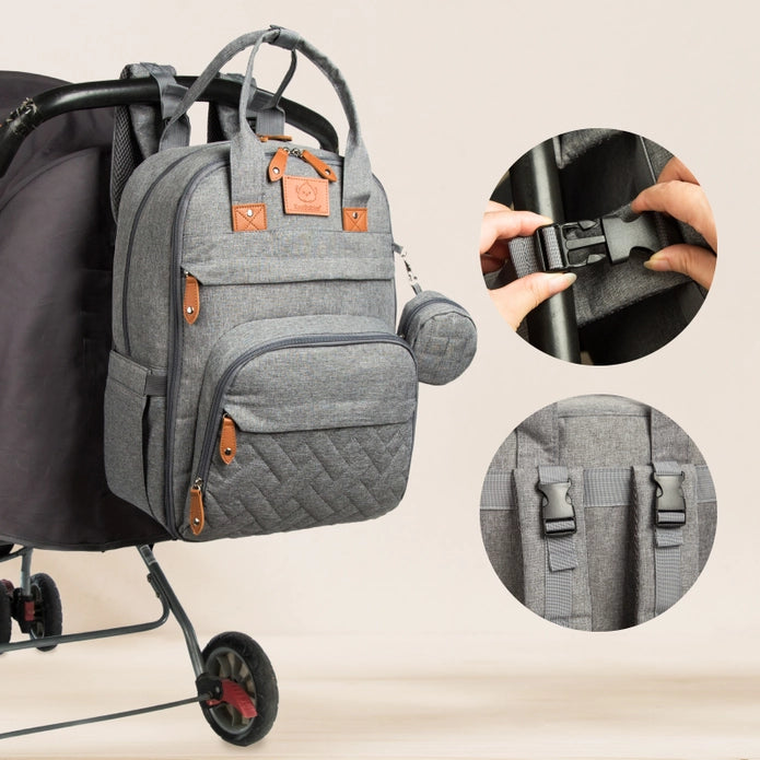 KeaBabies Rove Diaper Backpack - Classic Gray