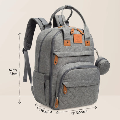 KeaBabies Rove Diaper Backpack - Classic Gray