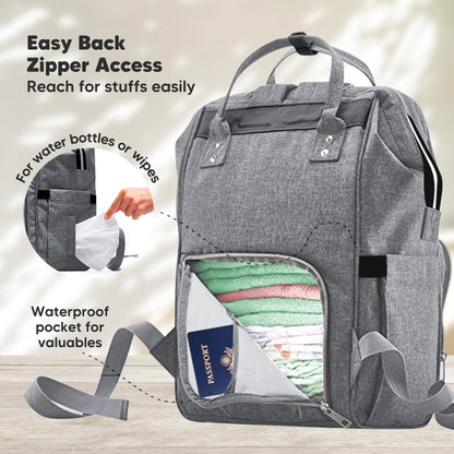 Original Diaper Bag Backpack with Changing Pad - Classic Gray