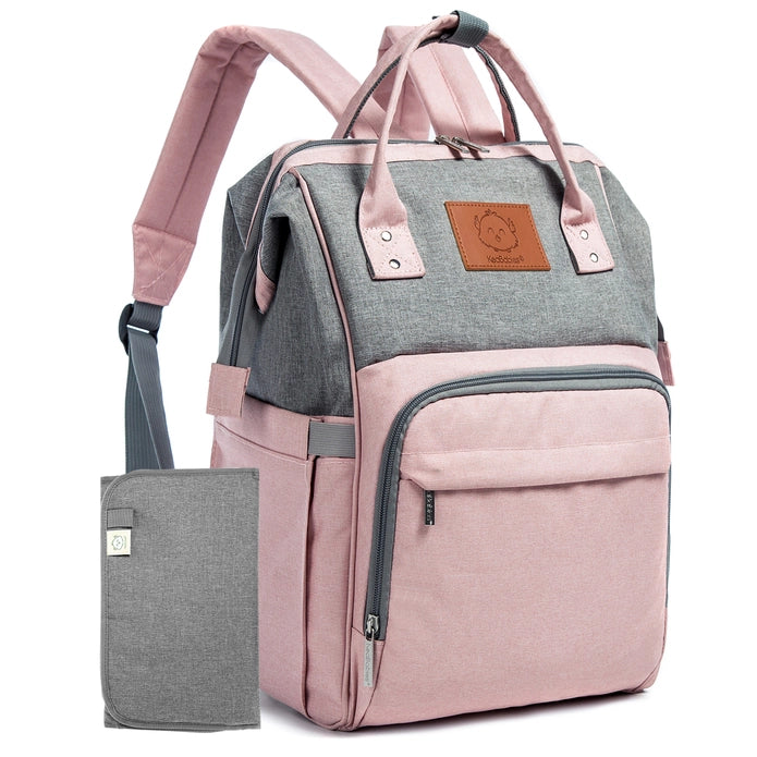 Original Diaper Bag Backpack with Changing Pad - Pink Gray