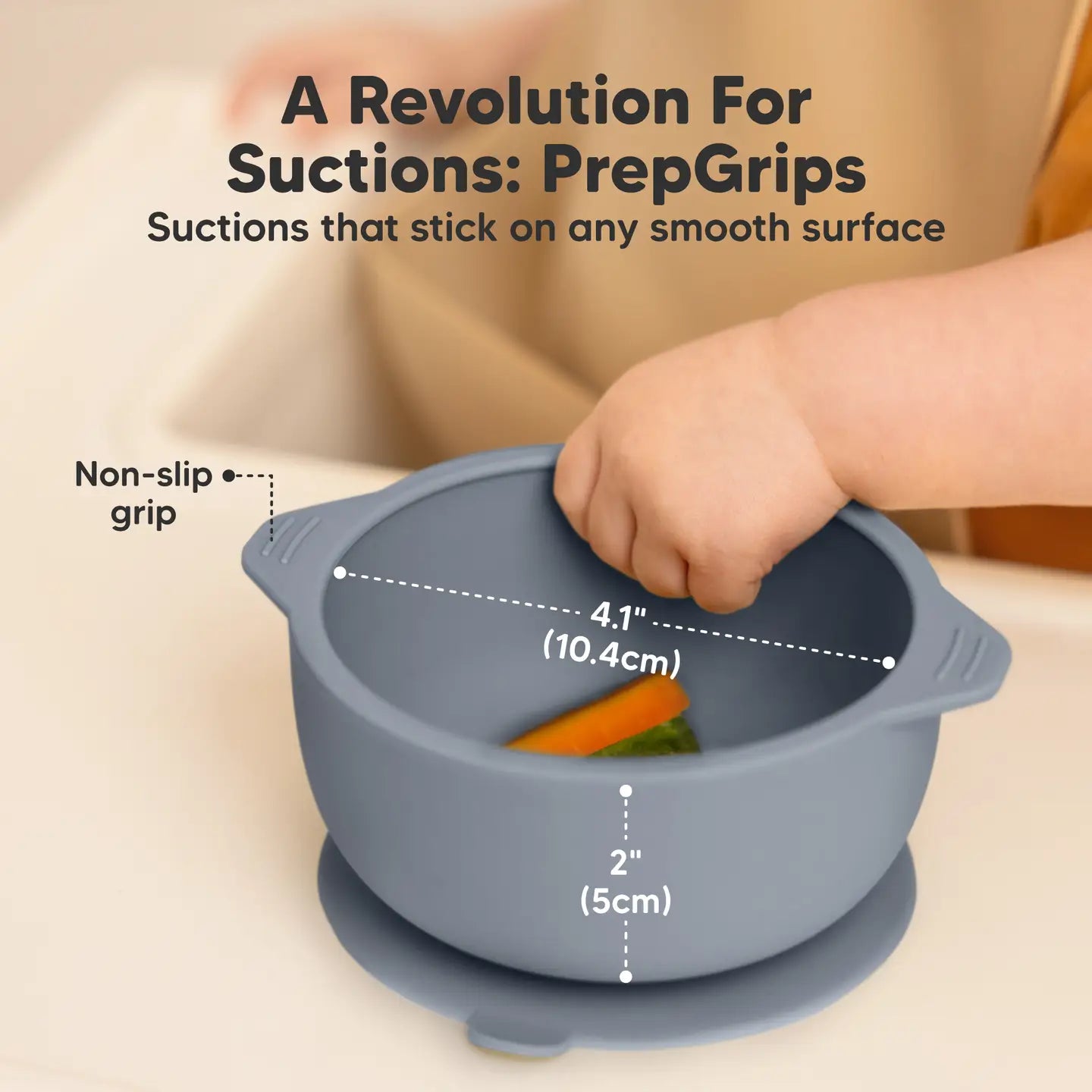 2-Pack Prep Suction Bowls with Lids, Bpa-Free Baby Bowls